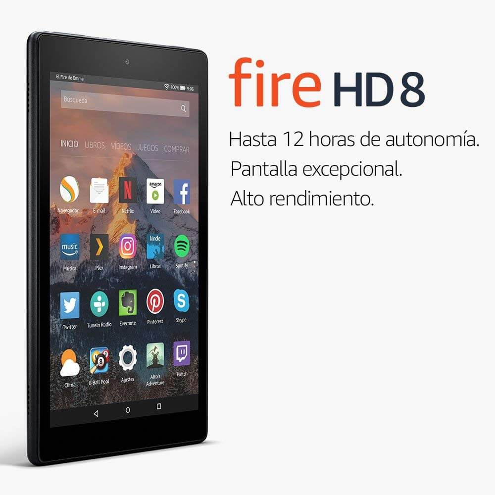 AMAZON TABLET FIRE HD 8 CON ALEXA, PANTALLA DE 8" (20.3 cm), 16 GB